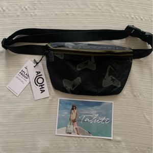 Aloha Collection Splash-proof Mini Hip Pack Black Charcoal Shark Tooth